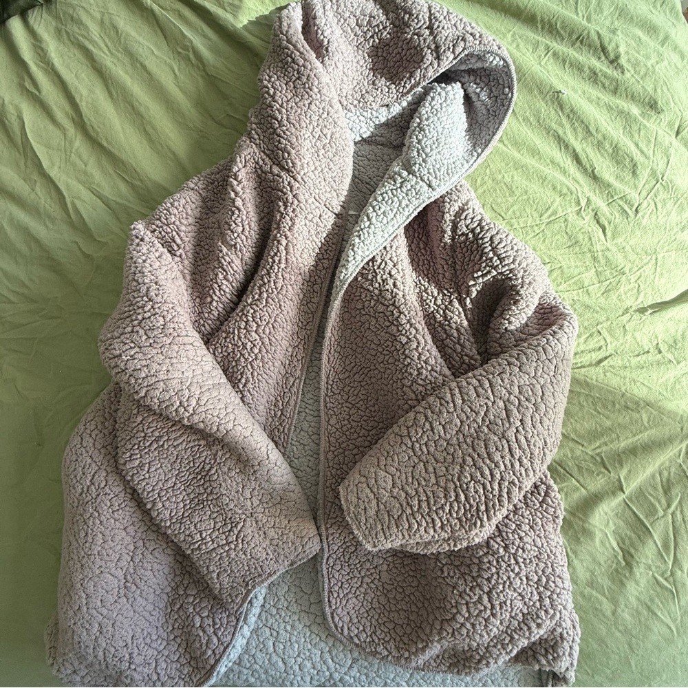 BDG Carmella reversible hooded teddy jacket